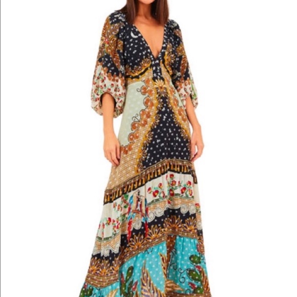 Farm Rio Embroidered Forest Maxi Dress Size Large HTF - Picture 2 of 10